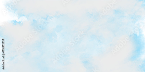 abstBlue Irregular Stains and Splatter P.Background with clouds on blrint. Blue Smoke,rasmooth cloudy sky blue background with bright vignette studio banner.ct blue watercolor splash stroke background