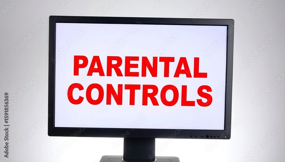 custom made wallpaper toronto digitalComputer monitor displaying "Parental Controls" in red text