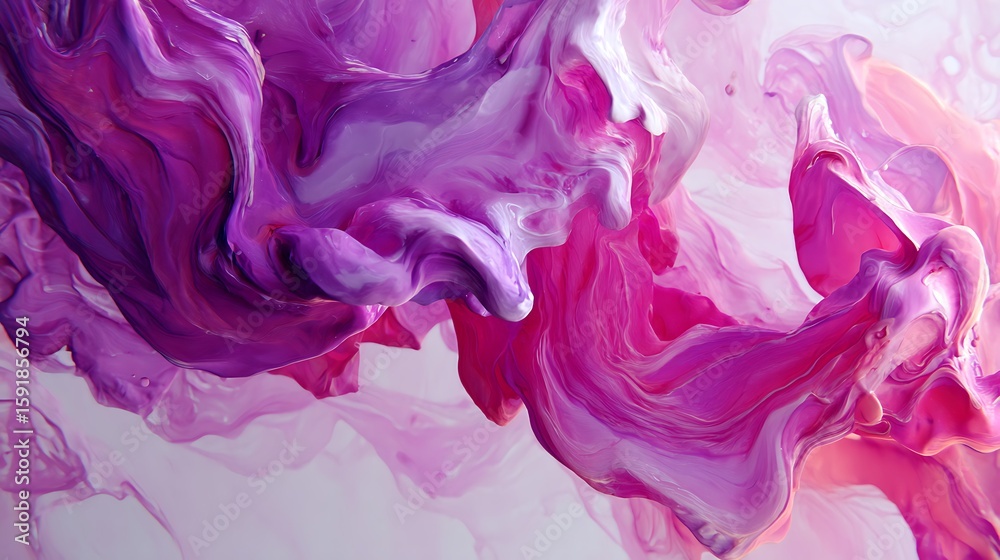 Fototapeta premium Abstract purple and pink background with smoke, flowing fabric, and colorful design