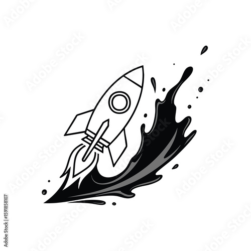 Bilde på lerret Dynamic Rocket Liftoff