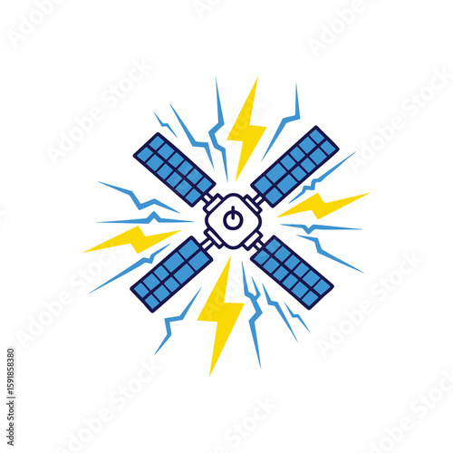 Bild auf Leinwand Satellite Energy Transmission