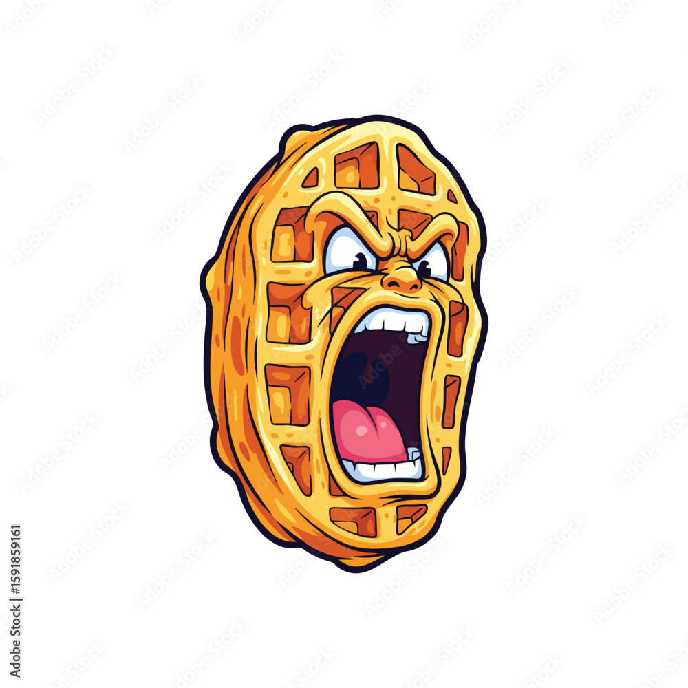 Картината върху платно Furious Waffle Character