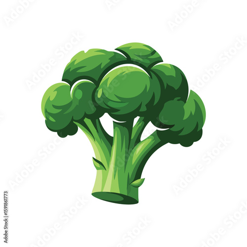 Vibrant Green Broccoli Florets. This lively edible plant graphic represents healthy eating and organic produce. Perfect for nutritional content or garden themes.
