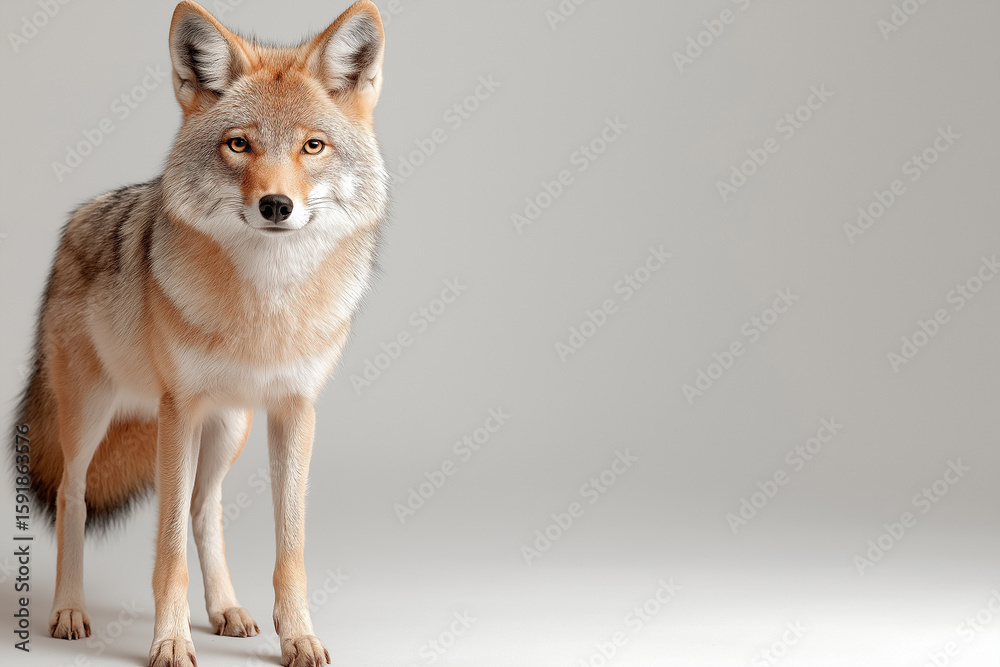 Fototapeta premium Coyote portrait in the wild showcases its fur and keen instincts in a natural setting