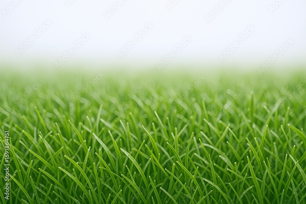 Fototapeta premium Lush green grass covering a vibrant outdoor lawn with fresh healthy blades.