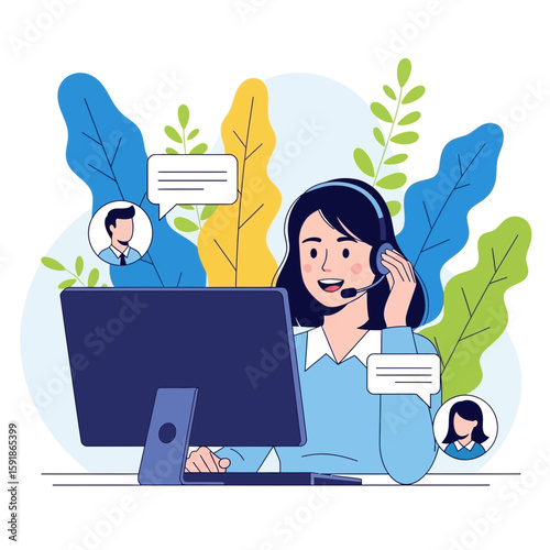 Customer Support Representative Assisting Clients