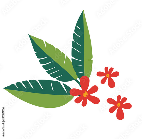 Hand Drawn Vector Tropical Bloom