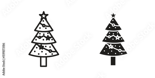 Tree christmas icon for websites and mobile minimalistic flat design.