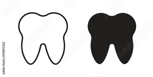 Tooth icon for websites and mobile minimalistic flat design.