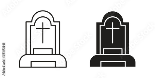Tombstone icon for websites and mobile minimalistic flat design.