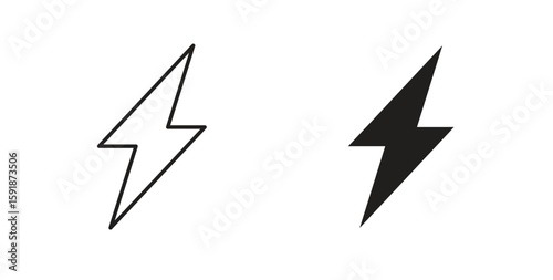 Thunder bolt icon for websites and mobile minimalistic flat design.