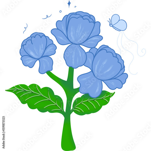 Pastel Pencil-Style Flower PNG Clipart for Creative Projects