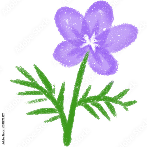 Pastel Pencil-Style Flower PNG Clipart for Creative Projects