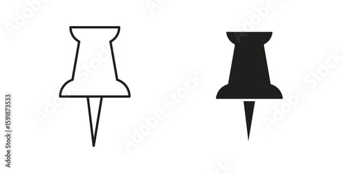 Thumbtack icon for websites and mobile minimalistic flat design.