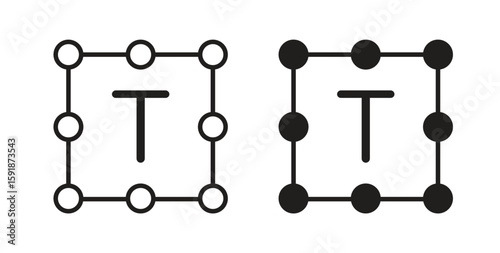Text icon for websites and mobile minimalistic flat design.