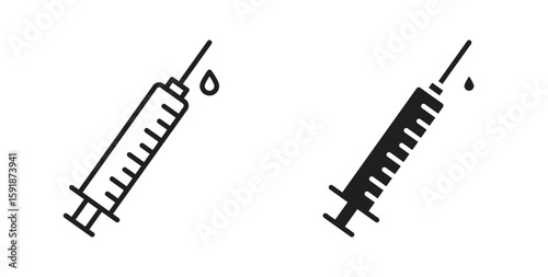 Syringe icon for websites and mobile minimalistic flat design.