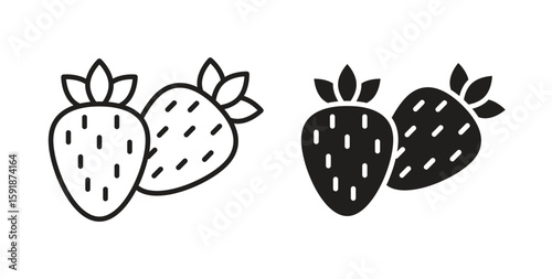 Strawberry icon for websites and mobile minimalistic flat design.