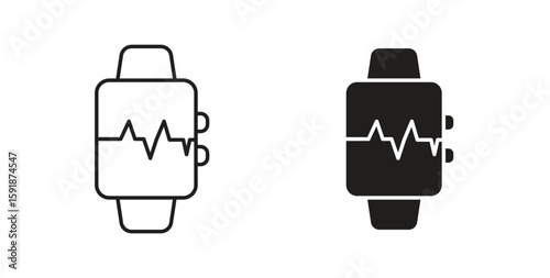 Smartwatch icon for websites and mobile minimalistic flat design.