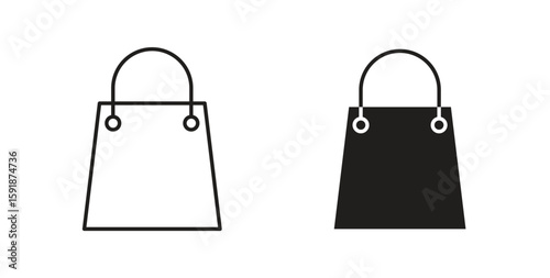 Shopping bag icon for websites and mobile minimalistic flat design.
