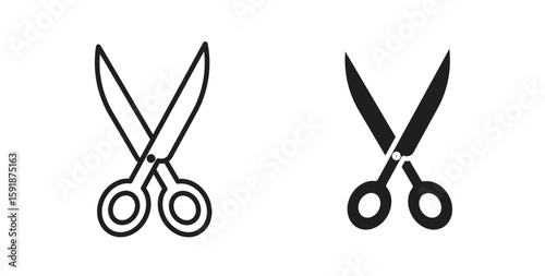 Scissors icon for websites and mobile minimalistic flat design.