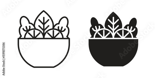 Salad icon for websites and mobile minimalistic flat design.
