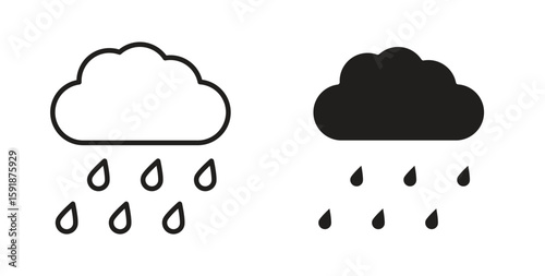 Rain icon for websites and mobile minimalistic flat design.