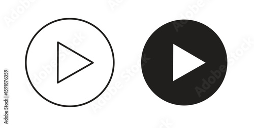 Play icon for websites and mobile minimalistic flat design.