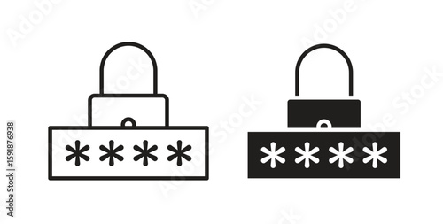 Password icon for websites and mobile minimalistic flat design.