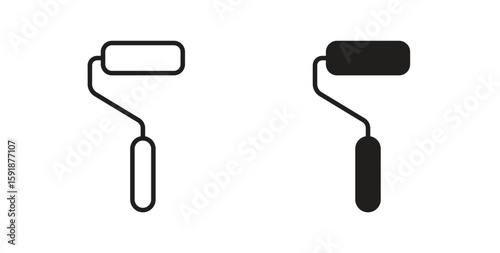 Paint roller icon for websites and mobile minimalistic flat design.