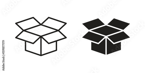 Open box icon for websites and mobile minimalistic flat design.