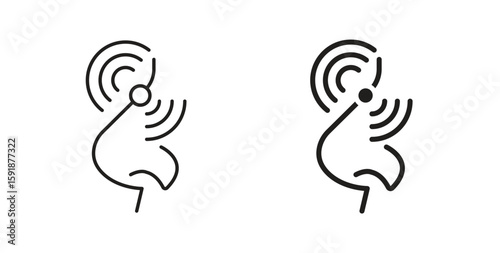 Nose pain icon for websites and mobile minimalistic flat design.