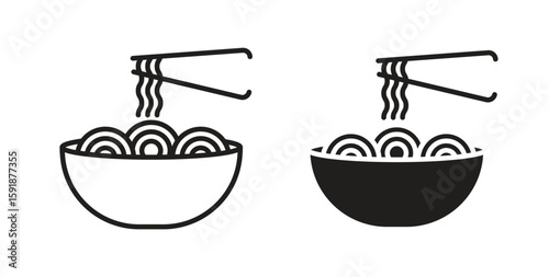 Noodles icon for websites and mobile minimalistic flat design.