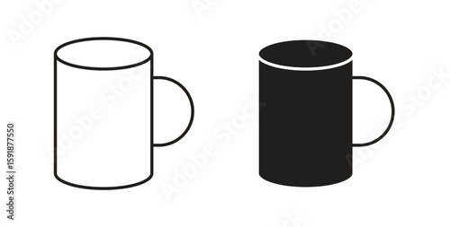 Mug icon for websites and mobile minimalistic flat design.