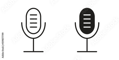 Microphone icon for websites and mobile minimalistic flat design.