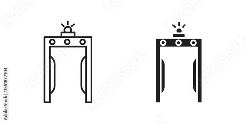 Metal detector icon for websites and mobile minimalistic flat design.