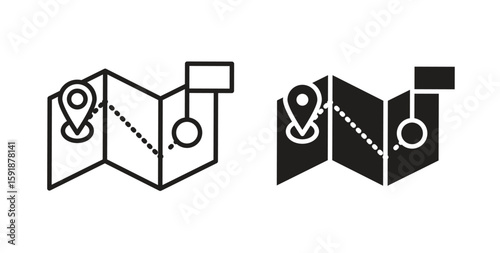 Map icon for websites and mobile minimalistic flat design.