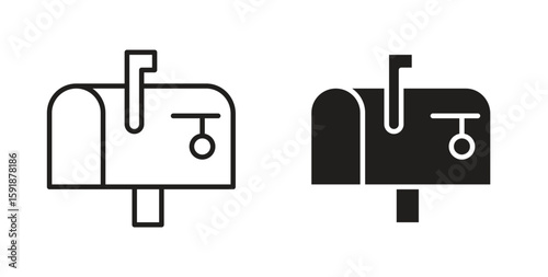 Mailbox icon for websites and mobile minimalistic flat design.