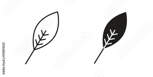 Leaf icon for websites and mobile minimalistic flat design.