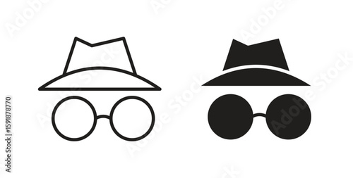 Incognito icon for websites and mobile minimalistic flat design.