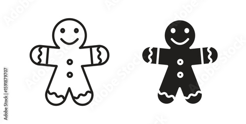Gingerbread man icon for websites and mobile minimalistic flat design.