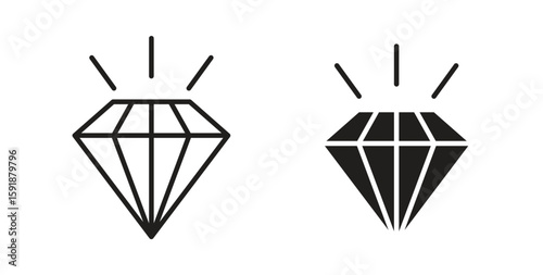 Gem icon for websites and mobile minimalistic flat design.