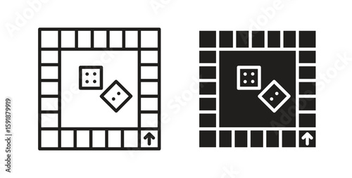 Game board icon for websites and mobile minimalistic flat design.