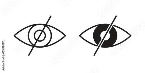 Eye crossed icon for websites and mobile minimalistic flat design.