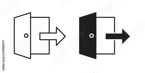 Exit icon for websites and mobile minimalistic flat design.