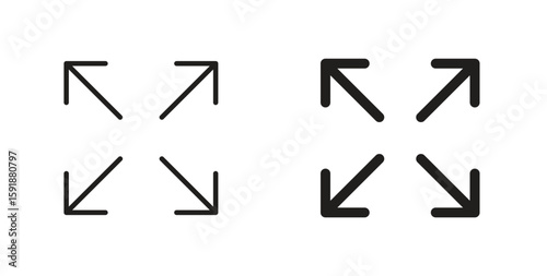 Expand arrows icon for websites and mobile minimalistic flat design.