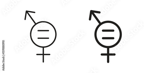 Equality icon for websites and mobile minimalistic flat design.