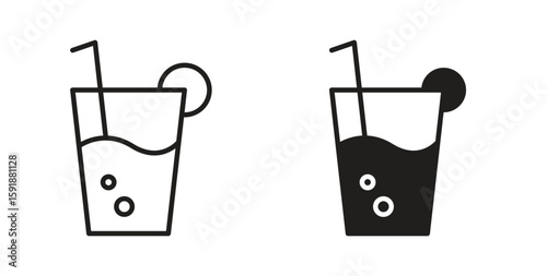 Drink icon for websites and mobile minimalistic flat design.