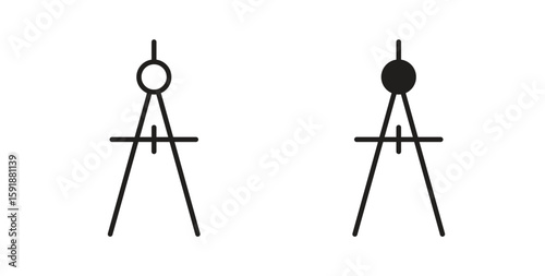 Drafting compass icon for websites and mobile minimalistic flat design.