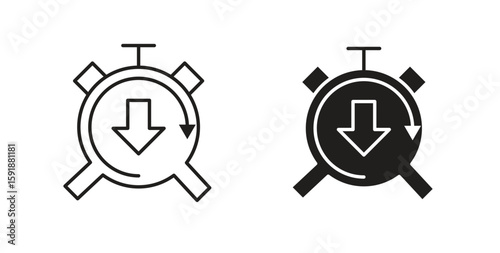 Down time icon for websites and mobile minimalistic flat design.