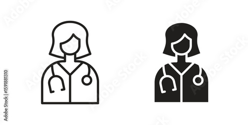 Doctor icon for websites and mobile minimalistic flat design.